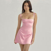 A Line Bustier Dress Pink