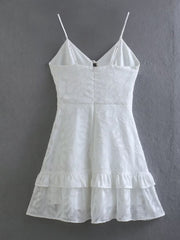 2023 Summer Women White Sling Sexy Chiffon Dress Sleeveless Fashion Mini Ladies Dresses