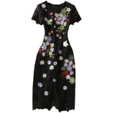 Summer Runway Water Soluble Lace Embroidery Flower Dress