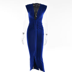 Elegant Pleated Casual Bodycon Long Dress Autumn Winter Women Slim Evening Party Robe Sexy Bandage Ladies Dress