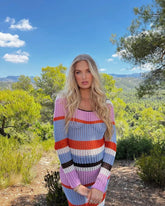 Autumn Dresses For Women 2023 Striped Knitted Sexy Hollow Out Bodycon Dresses Beach Party Long Sleeve Elegant Casual Vestidos