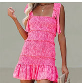Dress Fashion Women Tiered Ruffle Ruched Cami Dress Soft Streetwear Vocation Style Female Vestidos Clothing
