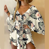 Casual sexy big V-neck dress