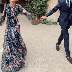 Elegant Maxi Dress 2023 Spring Summer Women's Clothes Sexy Backless Slim Print Dress Outfits For Women Vestidos