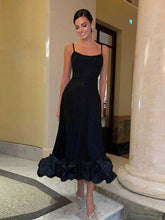 Hoobd Casual Pleated Camisole Dress Women Elegant Sleeveless Backless Long Dresses Fashion Female Banquet Party Robe Vestido