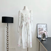 Summer Elegent Party Prom Midi Print Dress