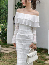 White Elegant Vintage Midi Dress