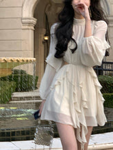 2023 Summer Beach Style Chiffon Y2k Mini Dress Office Lady Casual Long Sleeve Elegant One Piece Dress Korean Fashion Clothing