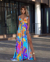 Hoobd Elegant Corset Ruched Maxi Dress Women Fashion Spaghetti Strap Sleeveless Backless Zipper Long Dress Vestido