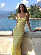 French Romance Sweet Cottagecore Floral Strap Dress for Women Fall Fashion Long Dresses Sexy Beach Vacation Outfits Robe