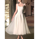 2023 Summer Even Party Strap Dress Office Lady Casual Beach Sleeveless Formal Midi Dress Women Elegant One Piece Dress Korean