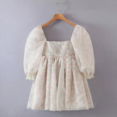 Summer Women Both-Sides Wear Floral Print Chiffon Organza Dress