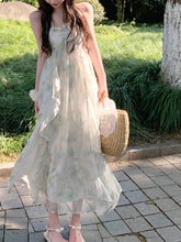 2023 Summer Chiffon French Elegant Midi Dress Women Beach Style Sexy Strap Dress Party Casual One Piece Dress Korean Fashion