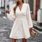 Waist Closing Temperament Casual Yarn Mesh Dress