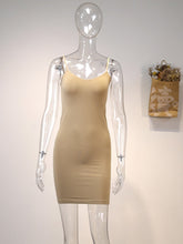 Jastie Seamless Nude Slip Dress 2023 Summer Women Adjustable Strap Sexy Vestidos Stretchy Bodycon Slim Midi Dress Underdress