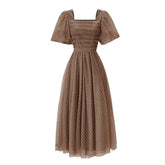 Summer Short Sleeve Elegant Midi Dress