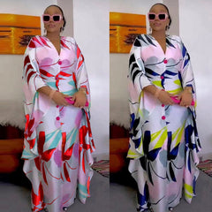 African Dashiki Print Long Dresses For Women Plus Size Boubou 2023 Spring New Maxi Robe Turkey Nigerian Party Outfits Abayas