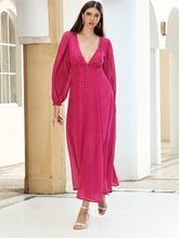 Hoobd2023 Bikini Cover-ups Sexy Deep V-neck Long Sleeve Vacation Maxi Dress Summer Clothes Women Beach Wear Swim Suit Cover Up A1188