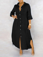 Hoobd Solid Button Maxi Shirt Dress