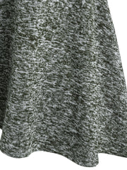 Hooded Heathered High Low Midi Knitted Dress Knit High Waist A Line Midi Irregular Vestido Feminino Autumn Winter