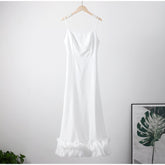Elegant Curved Hem Dress Women Midi Fashion Floral Large Swing Slip Female A-line Dresses 2023 Summer Backless Party Lady Robe