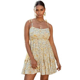 Ruffles Sundress Elegant Backless A-Line Beach Boho Dress