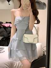 2023 Summer Elegant Formal Mini Dress Women Basic Sleeveless Chiffon Strap Dress Female Y2k Short Party Dress Solid Korean Chic