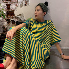 Short Sleeve Round Neck Loose All-match Dress