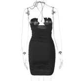 Fashion Sexy Bandage Bodycon Corset Dress Summer Women 2023 Hollow Out Halter Backless Short Mini Vestidos Party Night Club Wear