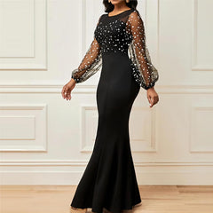 Fashion Bodycon Party Dresses for Women Elegant Evening Luxury Long Dress Women Vestidos De Fiesta Summe Slim Gauze Robe Femme