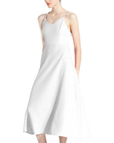 Cross Spaghetti Strap Open Back Solid Ankle-Length Women Dress