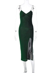 Summer Solid Holiday Slip Midi Dresses