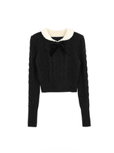 Autumn Kawaii Knitted Two Piece Set Women Casual Bow Sweet Mini Skirt Suit Female Korean Fashion Warm Elegant Sweater Set