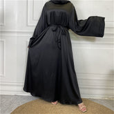 Hoobd Satin Abaya Dubai Turkey Muslim Fashion Hijab Modest Dress Kaftan Islam African Dresses For Women Vestido Robe Musulman De Mode