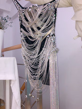 Rhinestone Luxury Cystal Tassel Silver Black Short Prom Dresses Sexy Mini Cocktail Party Dress Black Birthday Dress