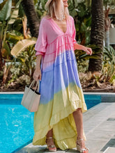 Summer Temperament Sexy Deep V 3/4 Sleeve Dress