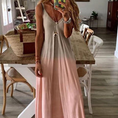 Spaghetti-Strap Gradient Midi Sundress