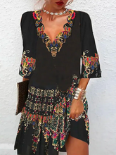 Casual Loose V Neck Dress MMr26
