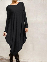 Cotton-blend 5XL Irregular Bottom Loose Casual Maxi Dress