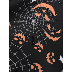 Women's Halloween Dress Retro 1950s Vintage Dress Midi Dress Holiday With Belt Bow Pumpkin V Neck 3/4 Length Sleeve Regular Fit Spring Fall 2023 Black S M L XL