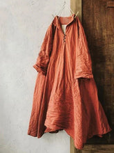 Vintage 3/4 Sleeve Plain V Neck Casual Weaving Dress
