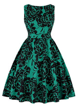 Women's Halloween Dress Retro 1950s Vintage Dress Midi Dress Party Print Graphic Crew Neck Sleeveless Regular Fit Summer Spring 2023 Black Green Deep Purple S M L XL