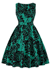 Women's Halloween Dress Retro 1950s Vintage Dress Midi Dress Party Print Graphic Crew Neck Sleeveless Regular Fit Summer Spring 2023 Black Green Deep Purple S M L XL