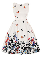 Women's Halloween Dress Retro 1950s Vintage Dress Midi Dress Party Print Graphic Crew Neck Sleeveless Regular Fit Summer Spring 2023 Black Green Deep Purple S M L XL