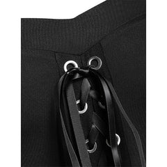 Women's Plus Size Retro Gothic Vintage Dress Long Dress Maxi Dress Halloween Holiday Patchwork Drawstring Plain Spaghetti Strap 3/4 Length Sleeve Regular Fit Spring Fall 2023 Black Wine S M L XL