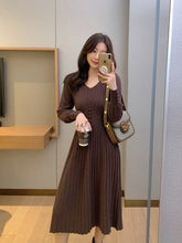 Knitted Dress Women Casual Long Sleeve Vintage Elegant Office Sweater Dress Female 2023 Spring One-piece Dress Korean Outerwear