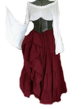 Women's Halloween Dress Retro Classic Vintage Dress Long Dress Maxi Dress Outdoor Ruched Patchwork Color Block Crew Neck Long Sleeve Loose Fit Spring Fall 2023 claret Deep Purple S M L XL