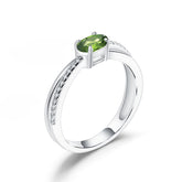 Oval Shape Natural Gemstone Silver Ring