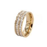 Fashion Korean Version Internet Celebrity Ins Style Women's Two-layer Ring, Zircon Titanium Steel Women's Ring