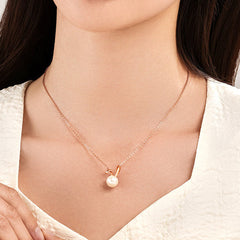 Bunny with Pearl Pendant Silver Necklace for Women